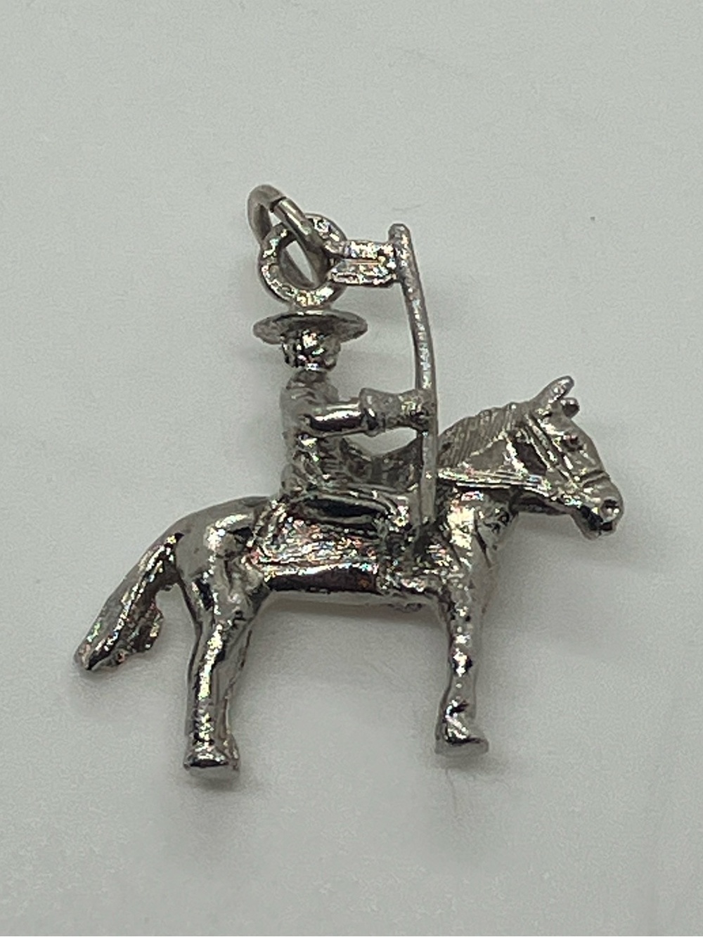 Vtg Sterling RCMP Mountie on Horse 925 Silver Charm Heavy 5g